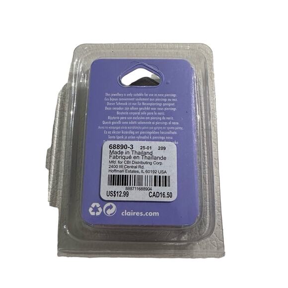 Claire’s Stainless Steel Nose Rings - NWT - Picture 3 of 3